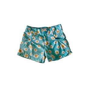 🌼 OshKosh B'gosh Toddler Girl Turquoise Floral Daisy Print Shorts 🌼 2T